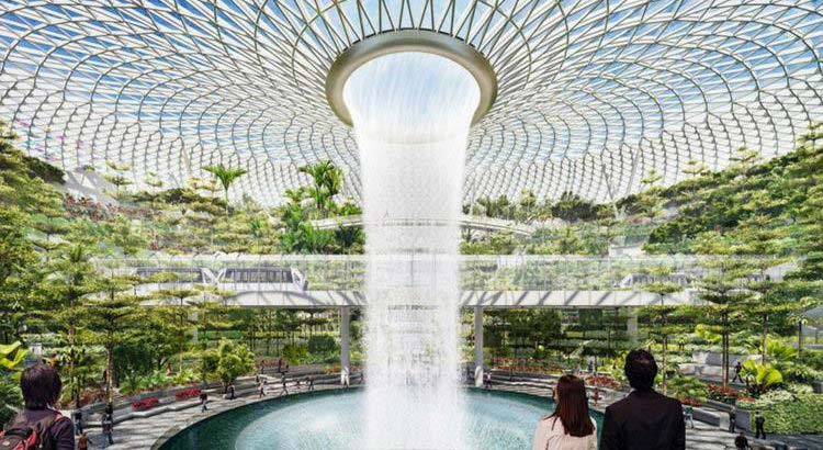 Waterfall at Singapore Airport