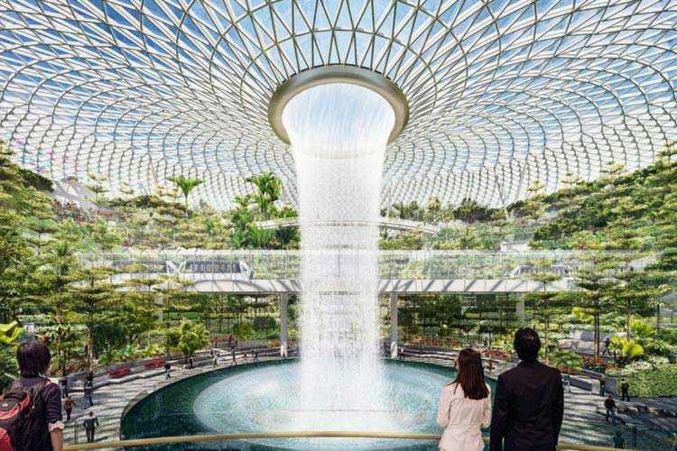 Waterfall at Singapore Airport