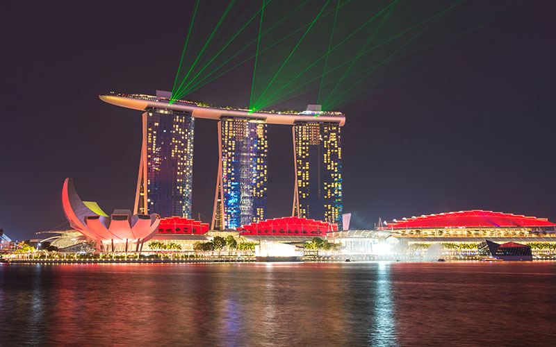Behold Marina Bay’s water and light show