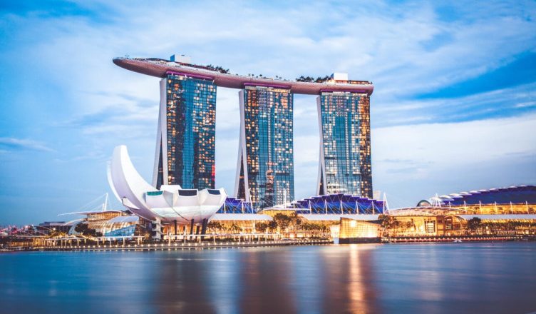 Singapore's Marina Bay with iconic landmarks and waterfront view