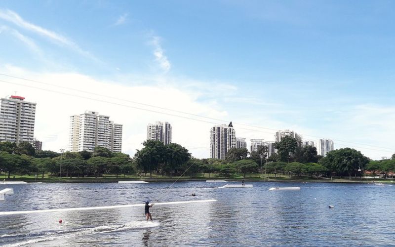 Wakeboarding at Singapore Wake Park