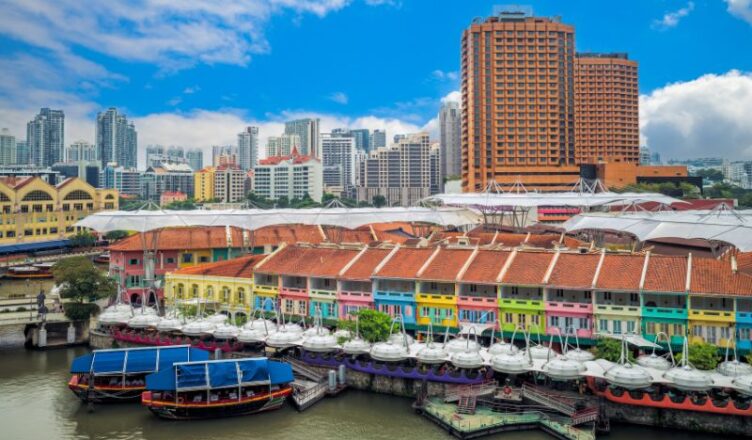 Clarke Quay is a lively spot by the Singapore River, known for its restaurants, bars, and nightlife in Singapore.