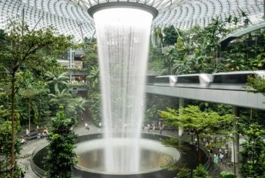 Rain Vortex waterfall at Jewel Changi Airport, Singapore