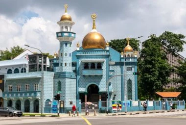Historic Sultan Mosque exterior in Kampong Glam