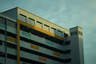 Exterior of Singapore HDB-style block